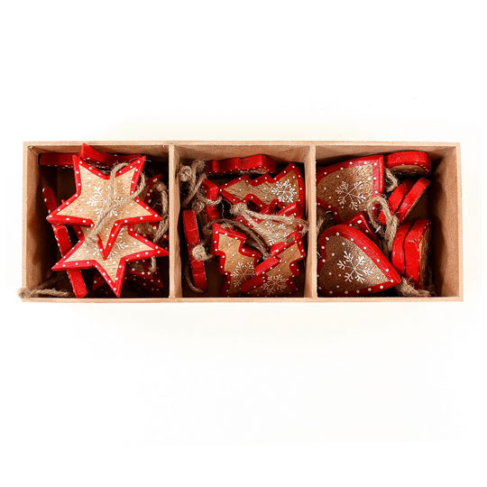 Игрушки елочные в подарочной коробке 'Red Wood', набор 30 шт.