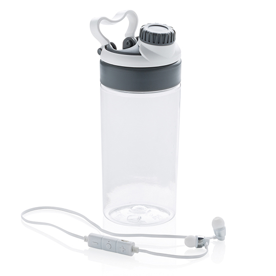 Бутылка для воды с беспроводными наушниками 'Neoteric'  / Белый