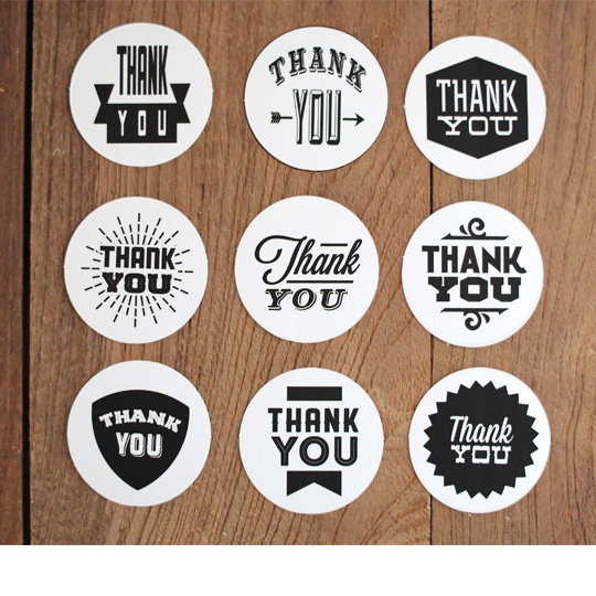 Наклейки декоративные 'Thank You', набор 9 шт.