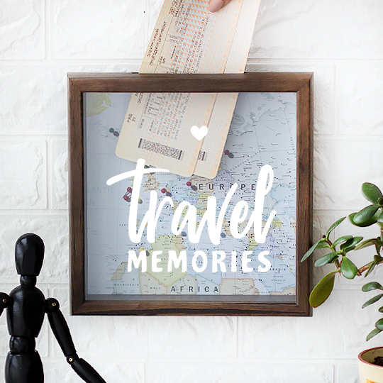 Рамка-копилка темная 'Travel memories'  / Карта Европы