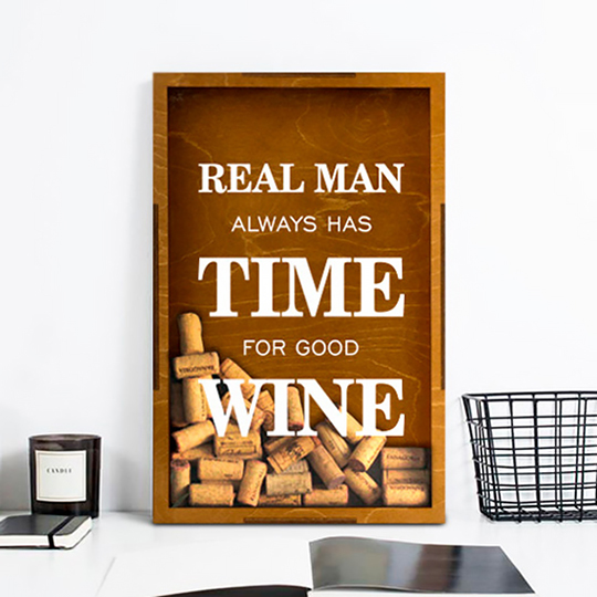 Рамка-копилка для винных пробок 'Real man'
