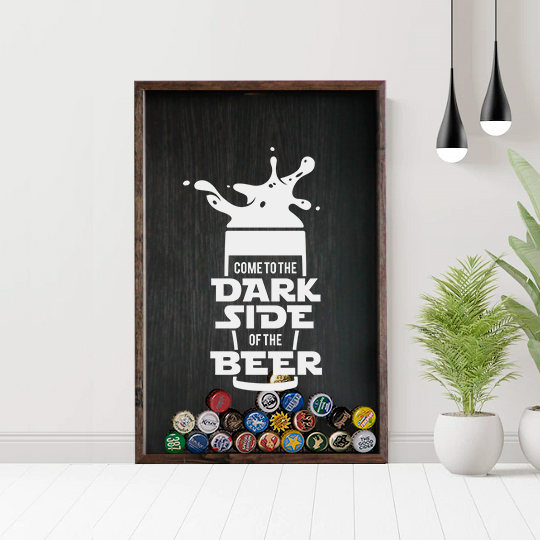 Рамка-копилка для пивных крышек 'Dark side of beer'  / Темный