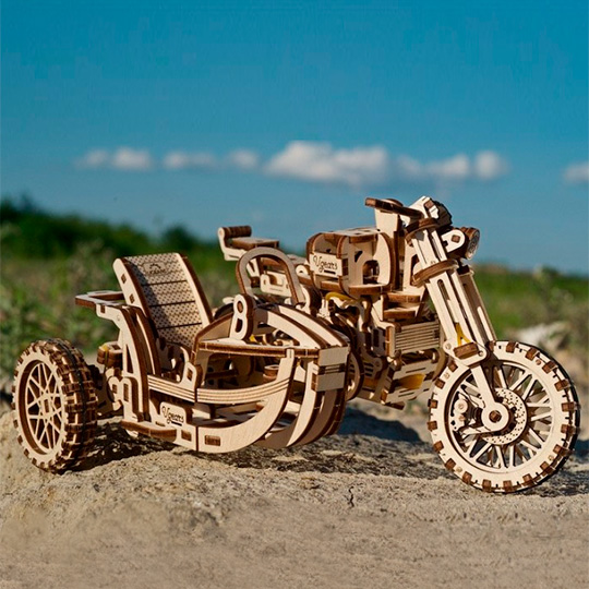 Сборная модель Ugears - Мотоцикл с коляской