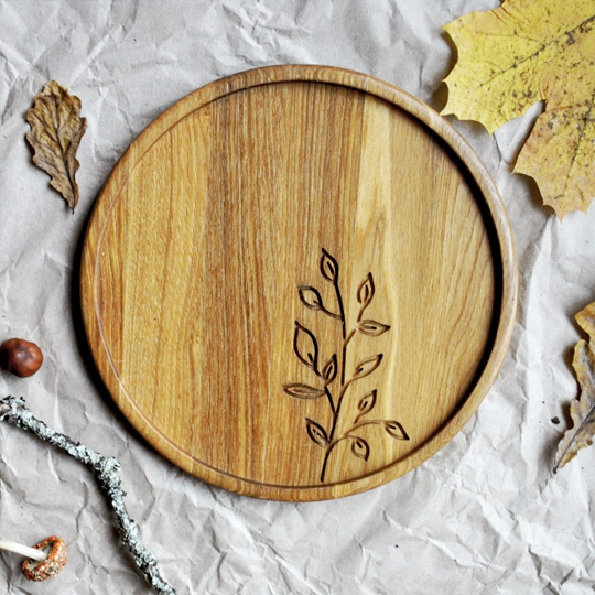 Тарелка - поднос деревянная 'Ветвь'