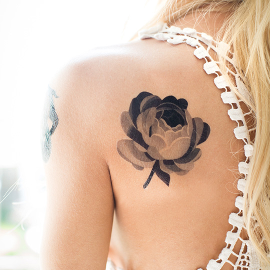 Татуировка переводная Sasha Unisex 'Grey Rose'