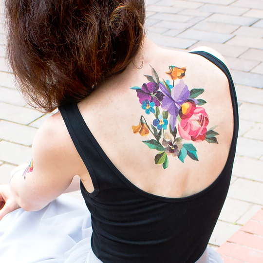 Татуировка переводная Sasha Unisex 'Floral Bouquet'