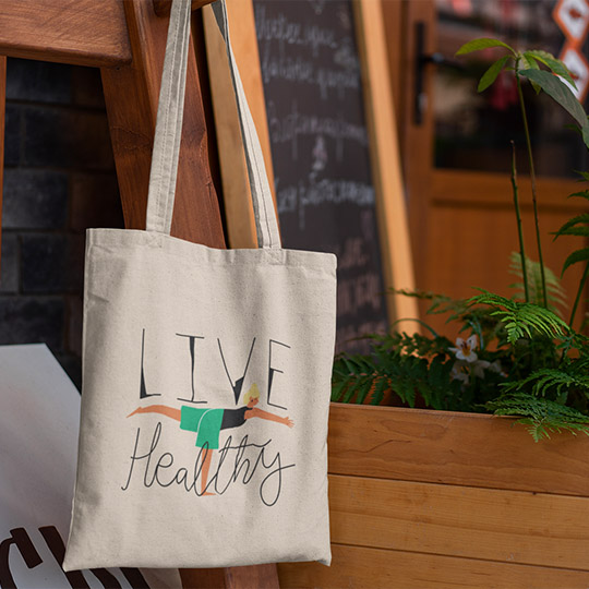 Сумка-шоппер 'Live healthy'
