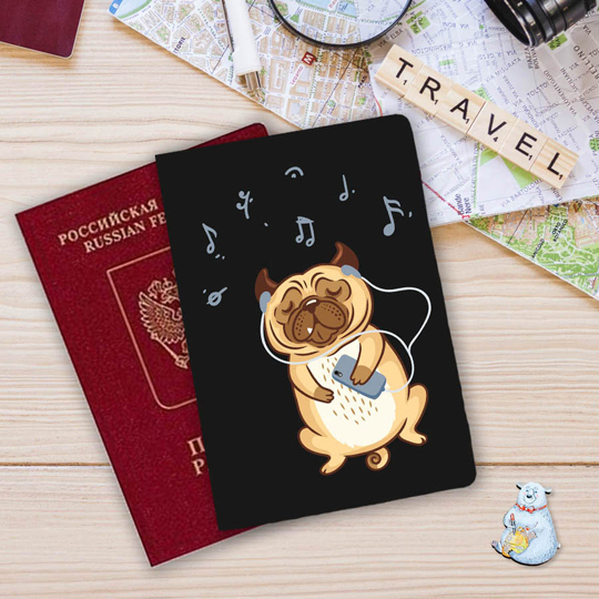 Обложка для паспорта 'Pug'