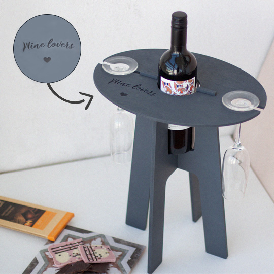 Столик-подставка под бутылку и бокалы 'Wine Lovers'  / Тёмный