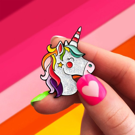 Значок 'Glitter Unicorn'  / Rainbow