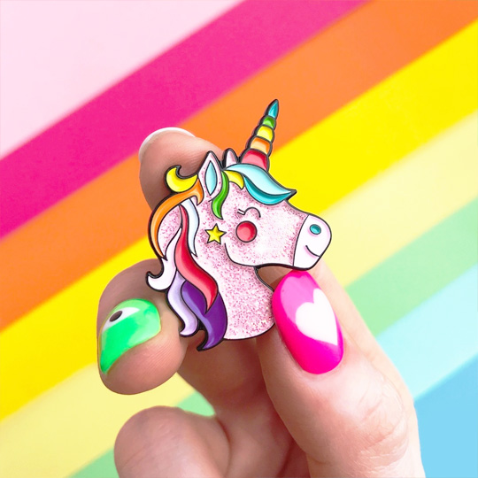 Значок 'Glitter Unicorn'  / Pink