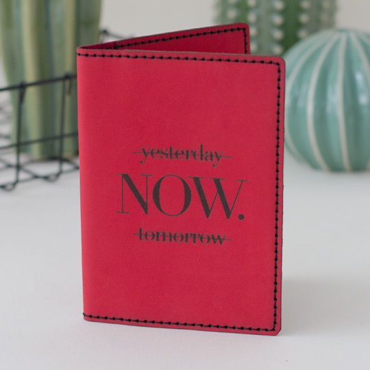 Обложка для паспорта 'Now'  / Красный