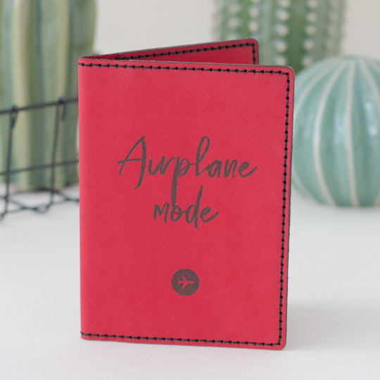 Обложка для паспорта 'Airplane mode'  / Красный