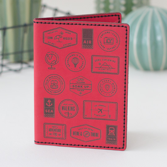 Обложка для паспорта 'Exciting journey'  / Красный