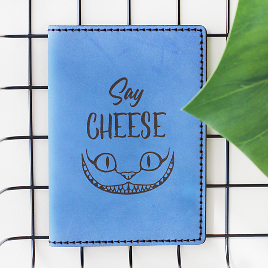 Обложка для паспорта 'Say cheese'  / Синий