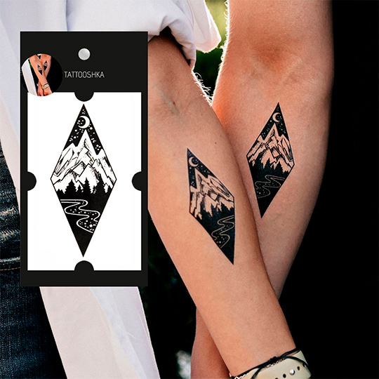 Татуировка 'Путешествие в горы'