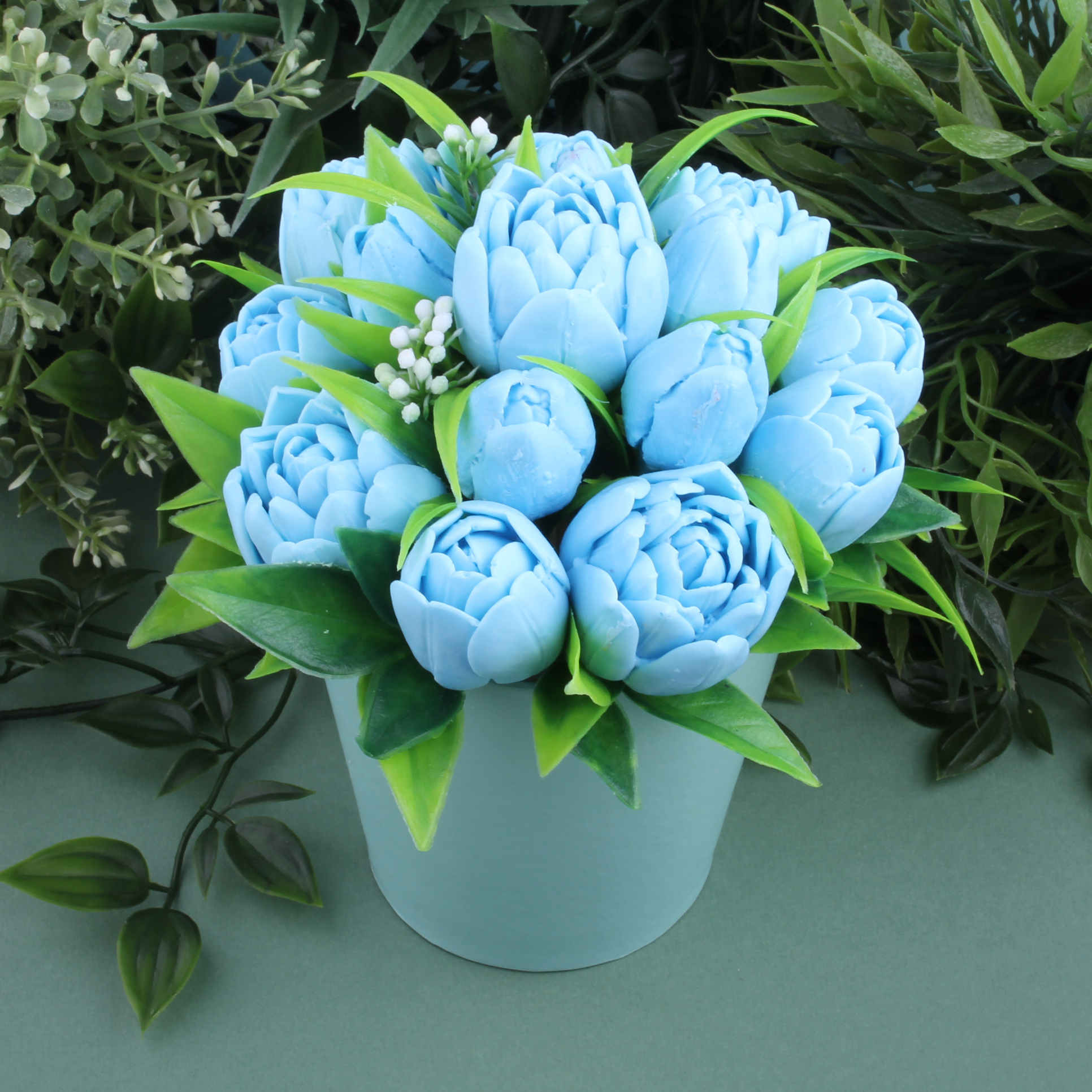 Букет из мыльных цветов 'Тюльпаны'  / Голубой
