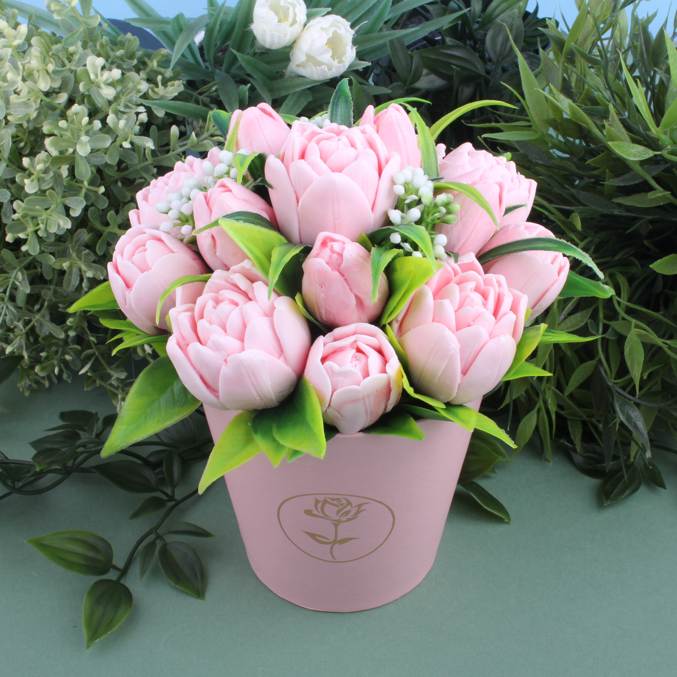 Букет из мыльных цветов 'Тюльпаны'  / Розовый