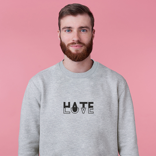 Свитшот мужской 'Hate and Love'  / XL